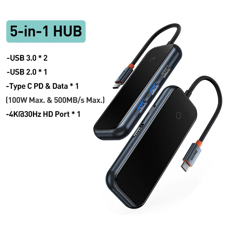 HUB USB-C Adaptador AcmeJoy - 1 - 5 em 1 HUB