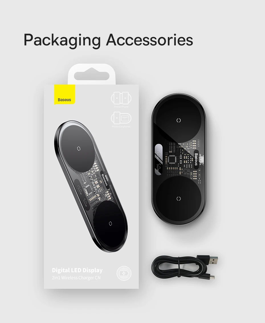 Carregador Magnético 2 em 1 Qi 20W com Display - Imagem 25