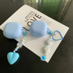 Case de Silicone Azul Coração para Fone WM02 Baseus