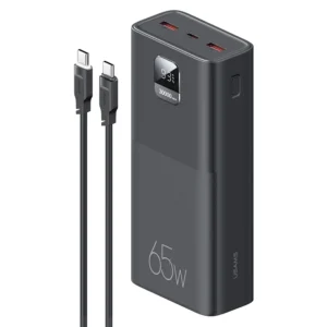 Power Bank USAMS 65W 30000mAh com Cabo - Preto