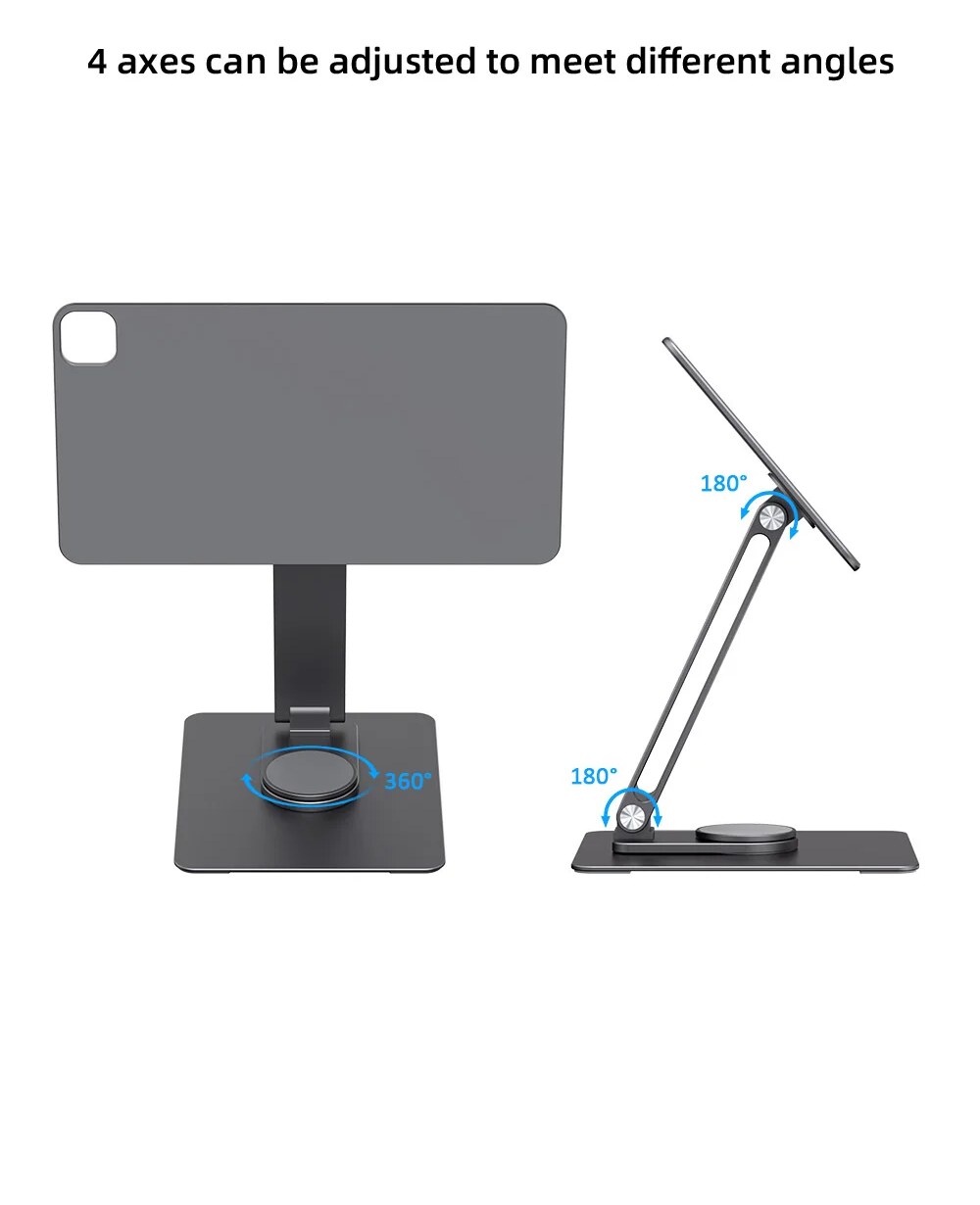 Altura e Ângulo Livres – Suporte Magnético para iPad M4 com Base de Carregamento IPC20S