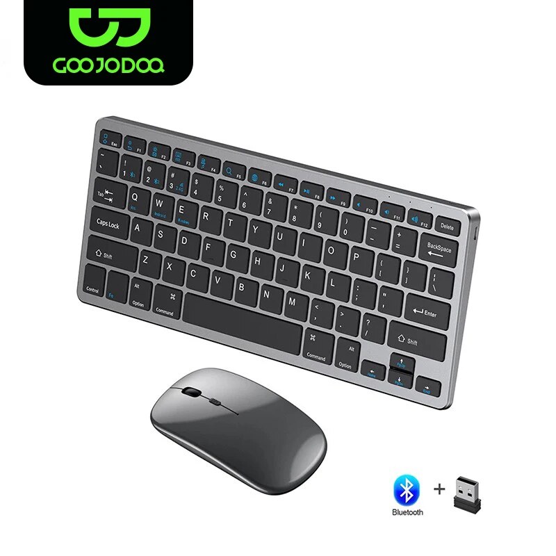 Um Receptor para os Dois – GOOJODOQ KM01 - Kit Teclado e Mouse Sem Fio com Bluetooth
