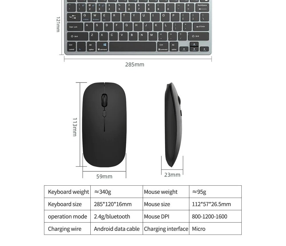 Ficha Técnica – GOOJODOQ KM01 - Kit Teclado e Mouse Sem Fio com Bluetooth