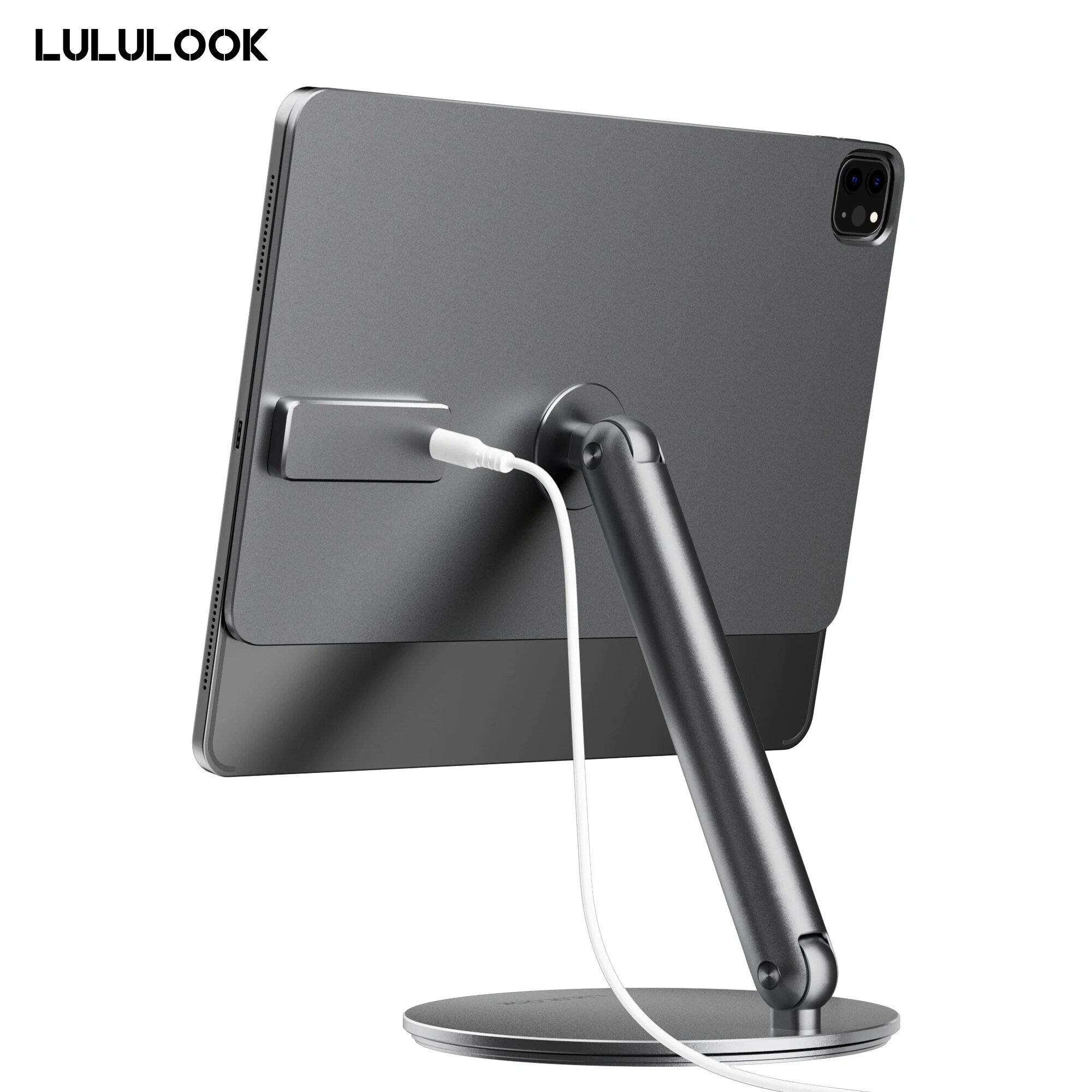 Alumínio, Dobra Plano – Suporte Magnético para iPad com Carregamento LULULOOK
