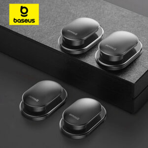 Kit com 4 suportes organizadores adesivos Baseus para cabos, na cor preta