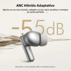Fone Baseus Bowie MP1 com ANC híbrido adaptativo de até -55 dB