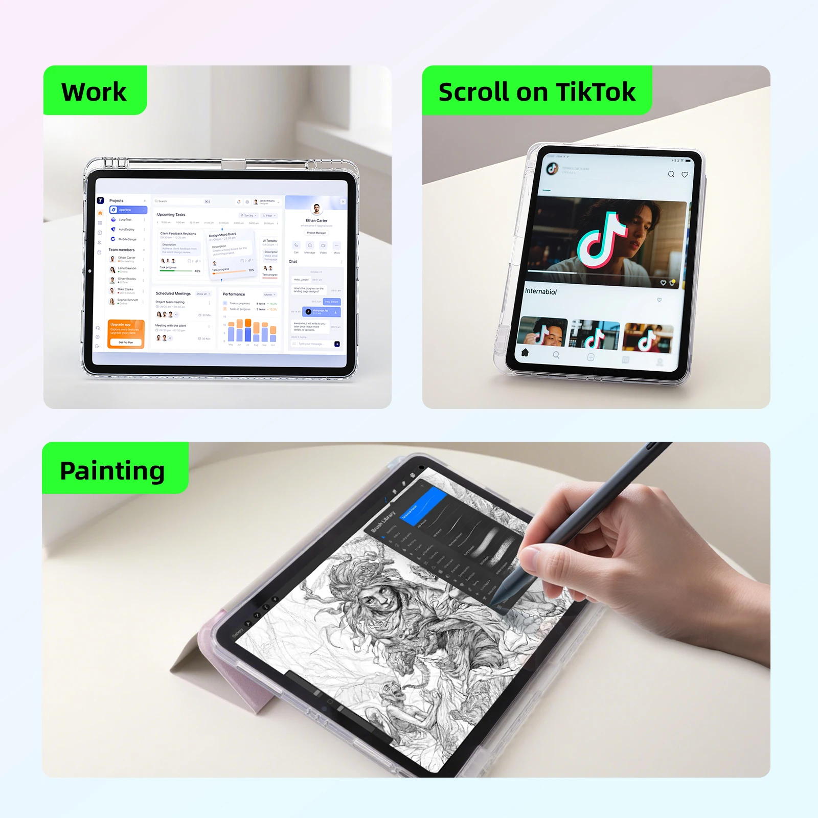 Capa Dobrável Goojodoq com Suporte para iPad (Y-Fold) - Imagem 18