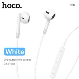 Fone de Ouvido com Fio P2 HOCO M109 (3,5mm) com Microfone - Branco