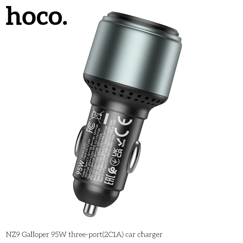 Carregador Veicular Hoco NZ9 95W Fast Charge com 3 Portas (2C+1A) - Imagem 12
