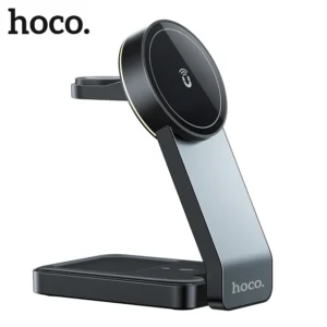 Carregador Magnético 3 em 1 HOCO CQ3 Dobrável com MagSafe - Preto