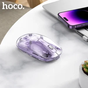 Mouse Sem Fio Transparente HOCO GM29 – Dual Mode, Silent, 1600 DPI