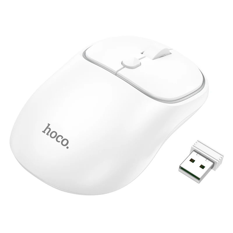 Mouse Sem Fio HOCO GM25 Silent Dual-Mode 1600 DPI - Branco