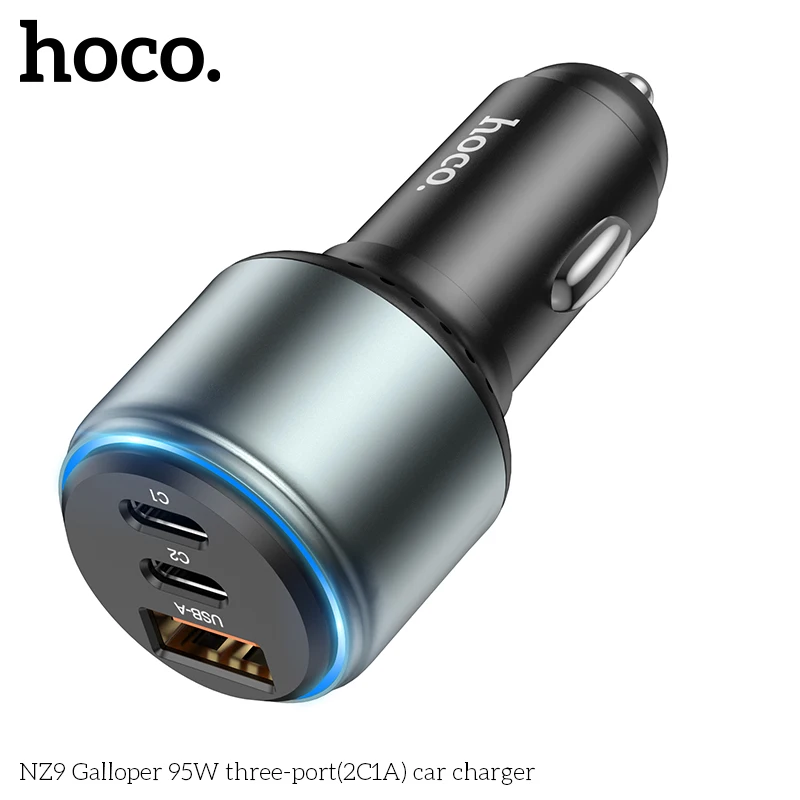 Carregador Veicular Hoco NZ9 95W Fast Charge com 3 Portas (2C+1A) - Imagem 3