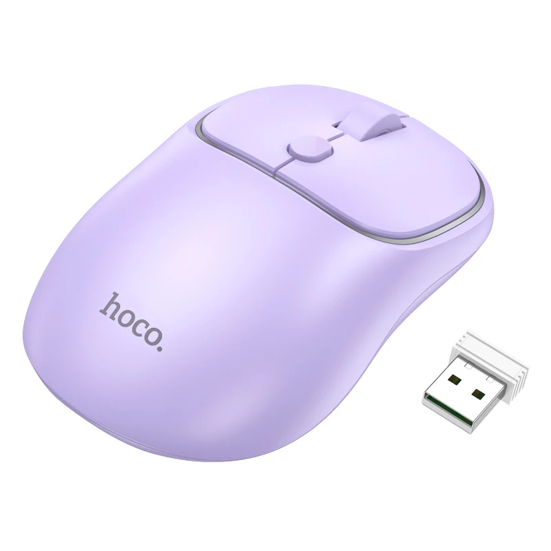 Mouse Sem Fio HOCO GM25 Silent Dual-Mode 1600 DPI - Roxo