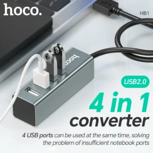 Hub USB 2.0 HOCO HB1 com 4 Portas de Alta Velocidade