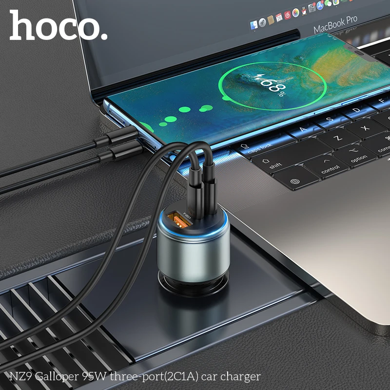 Carregador Veicular Hoco NZ9 95W Fast Charge com 3 Portas (2C+1A) - Imagem 13