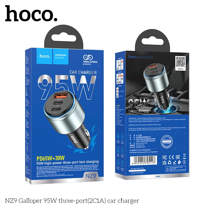 Carregador Veicular Hoco NZ9 95W Fast Charge com 3 Portas (2C+1A) - Imagem 6