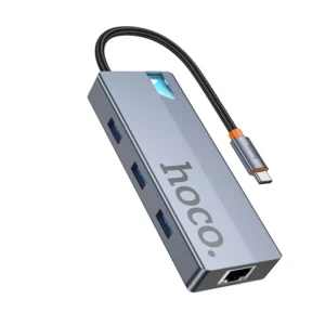 Hub USB-C 5 em 1 HOCO HB51 (HDMI 4K, RJ45, USB 3.0, PD100W) - 5 em 1