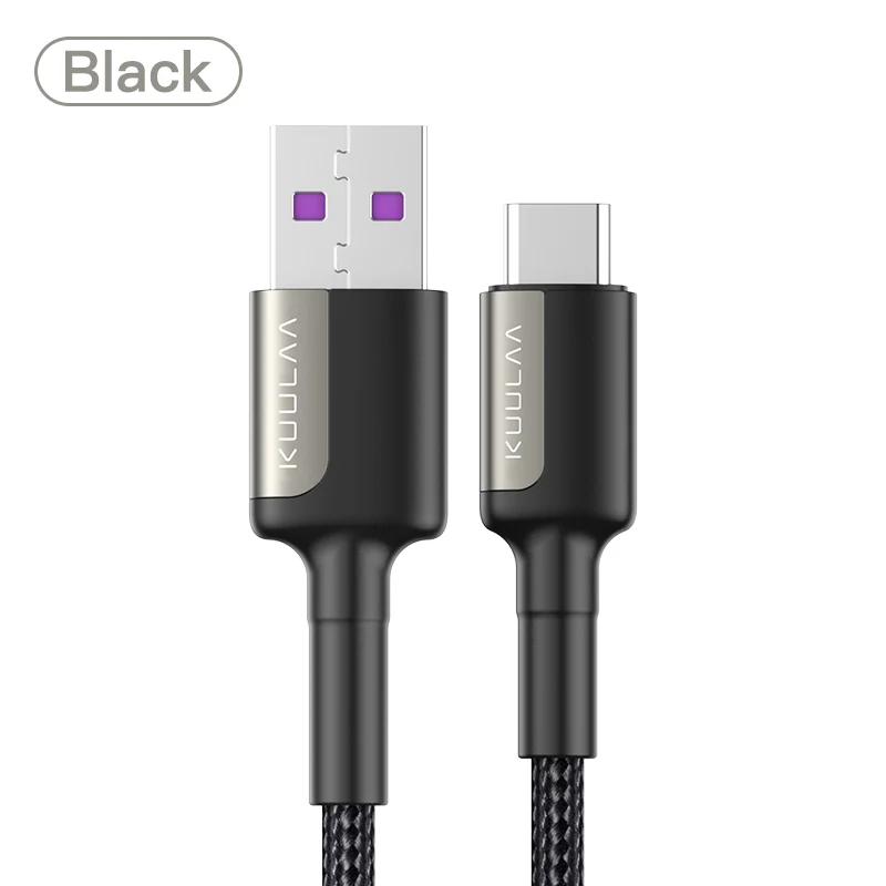 Cabo Kuulaa 5A Carregamento Rápido USB-C - Preto