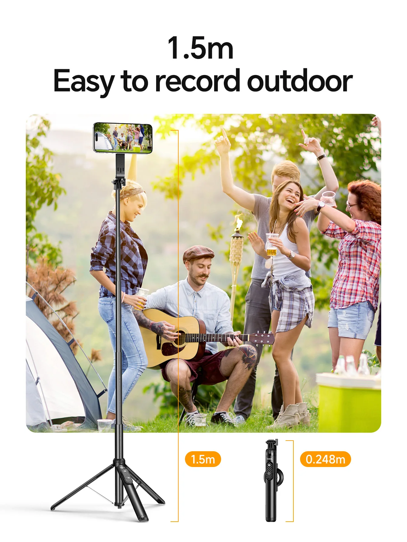 HOCO K25 Tripé Selfie Magnético com Controle Bluetooth - Imagem 10