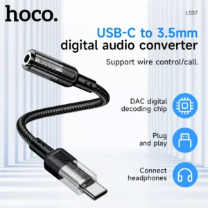 Adaptador HOCO LS37 USB-C para P2 3.5mm com DAC Digital