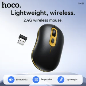 HOCO GM21 Mouse Sem Fio 2.4G 1600 DPI Silencioso e Ergonômico