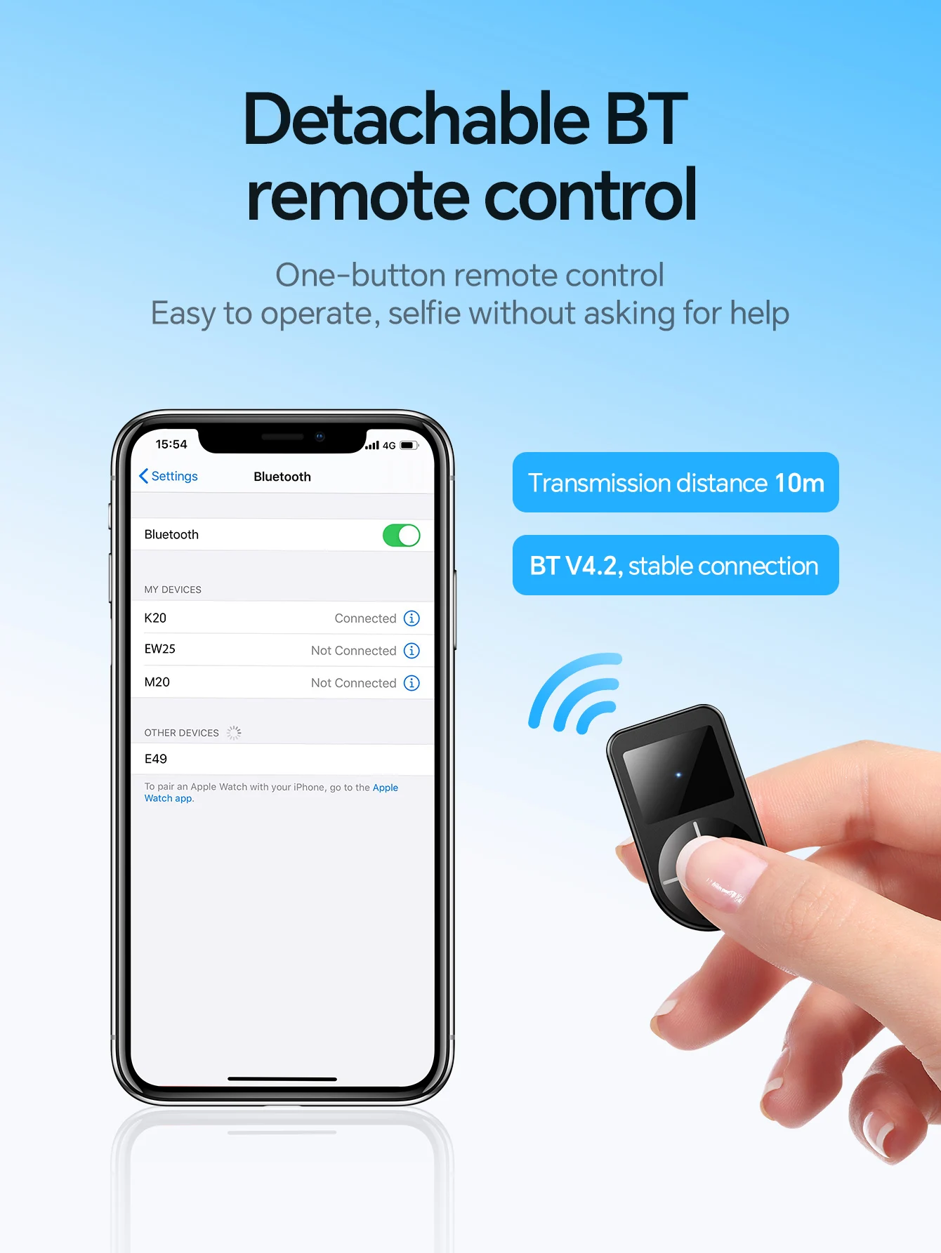 HOCO K20 Tripé Selfie Portátil para Viagem com Controle Remoto - Imagem 8