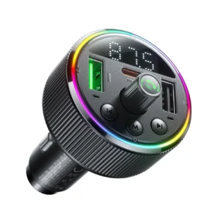 HOCO E82 48W Transmissor FM Veicular Bluetooth 5.3 com PD 30W e QC3.0 - Preto