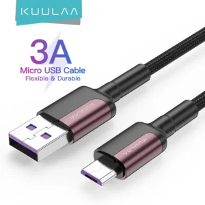 Cabo Kuulaa Micro USB 3A Carregamento Rápido
