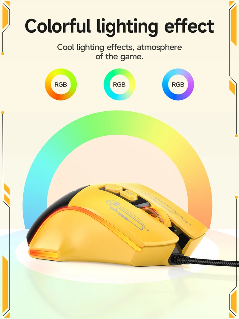 HOCO GM31 Mouse Gamer com Fio 3600 DPI com 7 Botões e LED - Imagem 11