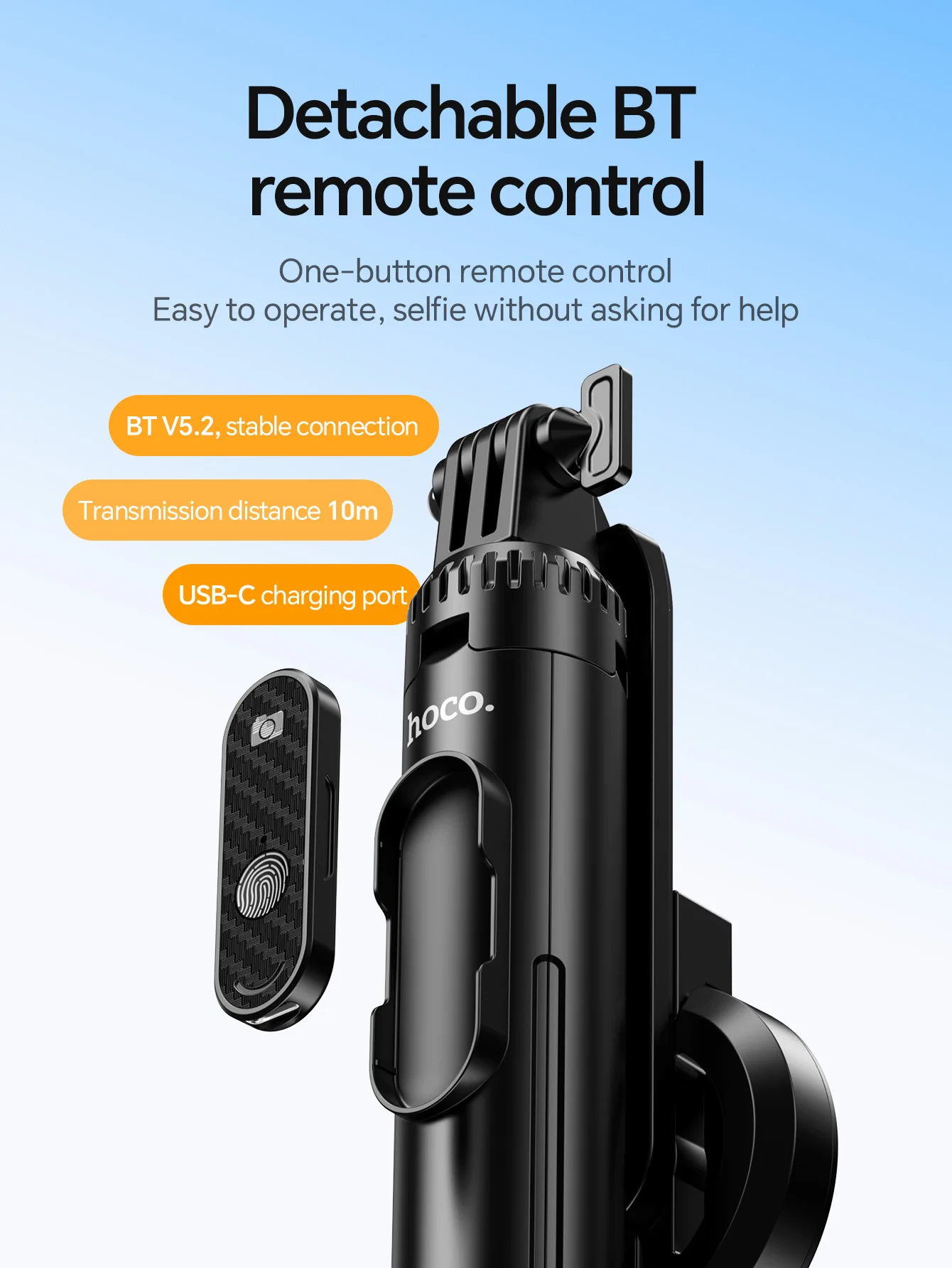 HOCO K25 Tripé Selfie Magnético com Controle Bluetooth - Imagem 13