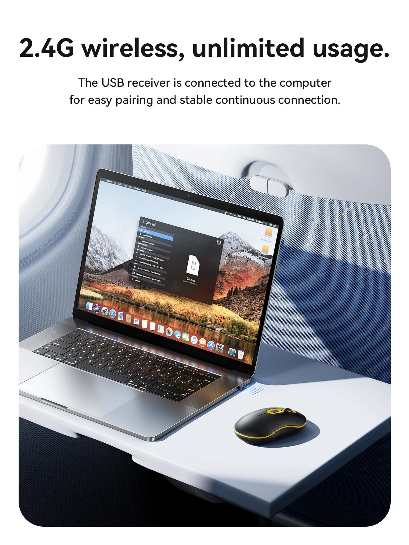 HOCO GM21 Mouse Sem Fio 2.4G 1600 DPI Silencioso e Ergonômico - Imagem 8