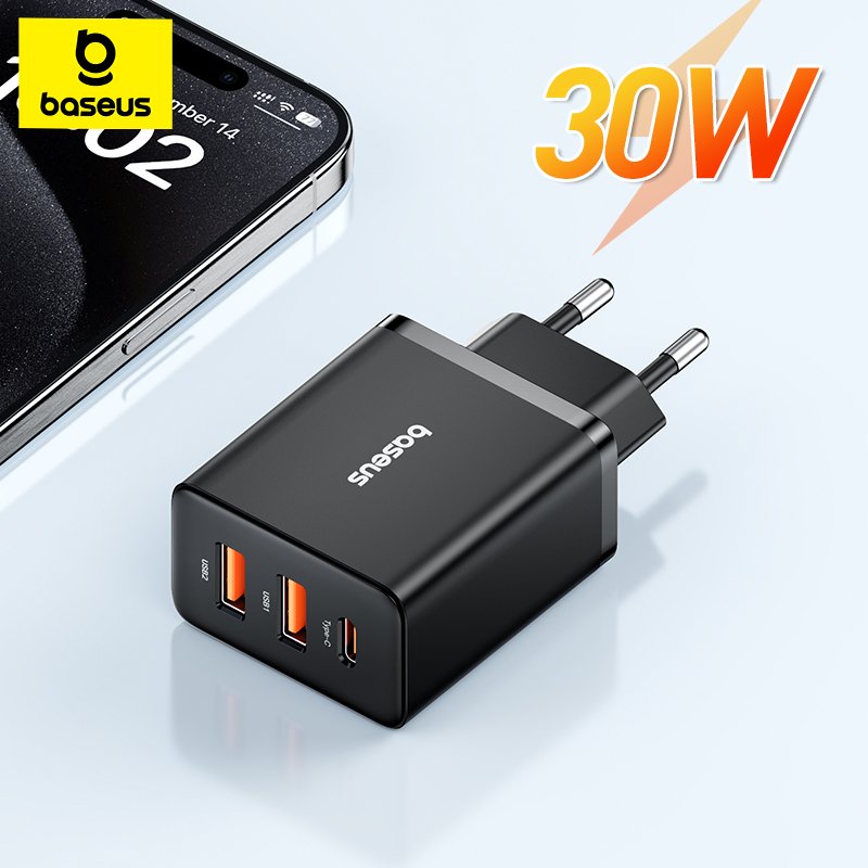 Carregador Baseus 30W USB QC3.0 PD3.0 Tipo C 3 Portas - Imagem 6