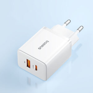 Carregador Baseus 20W USB Tipo C - Branco Plugue Brasil