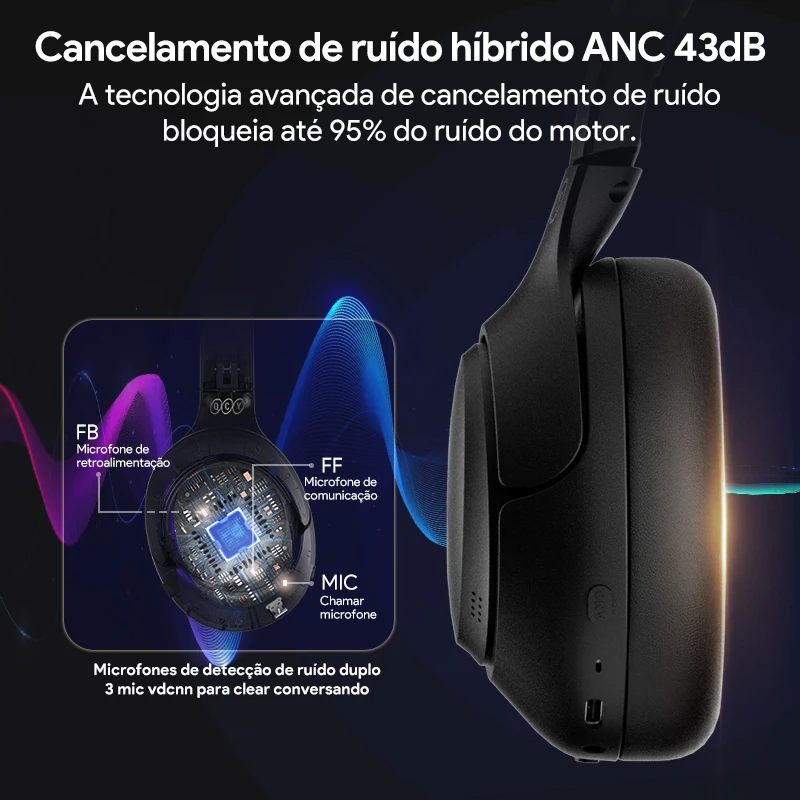 Headset QCY H3 ANC Bluetooth 5.4 - Imagem 3