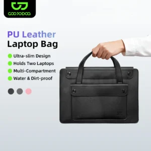 Bolsa para Notebook GOOJODOQ 13 a 16 Polegadas em Couro PU