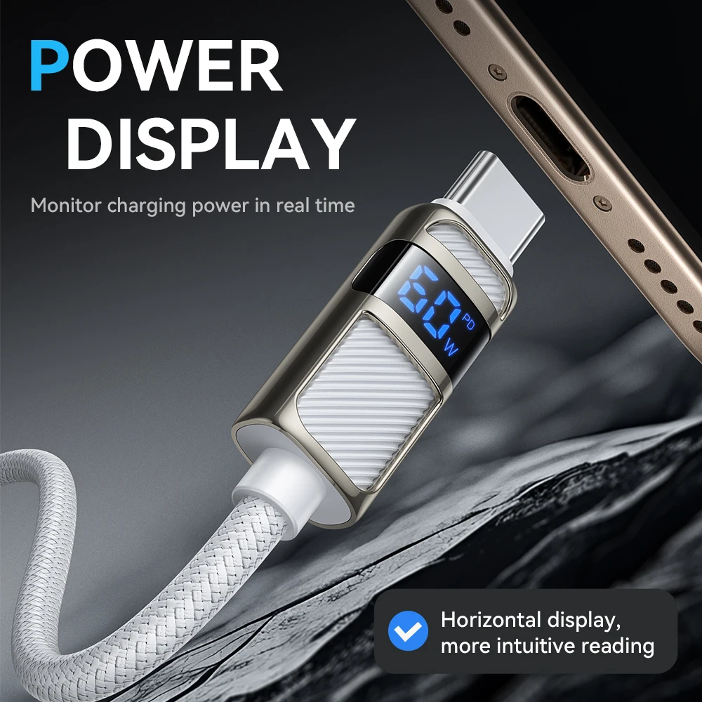 Cabo USB-C 60W HOCO U137 com Display LED - Imagem 5