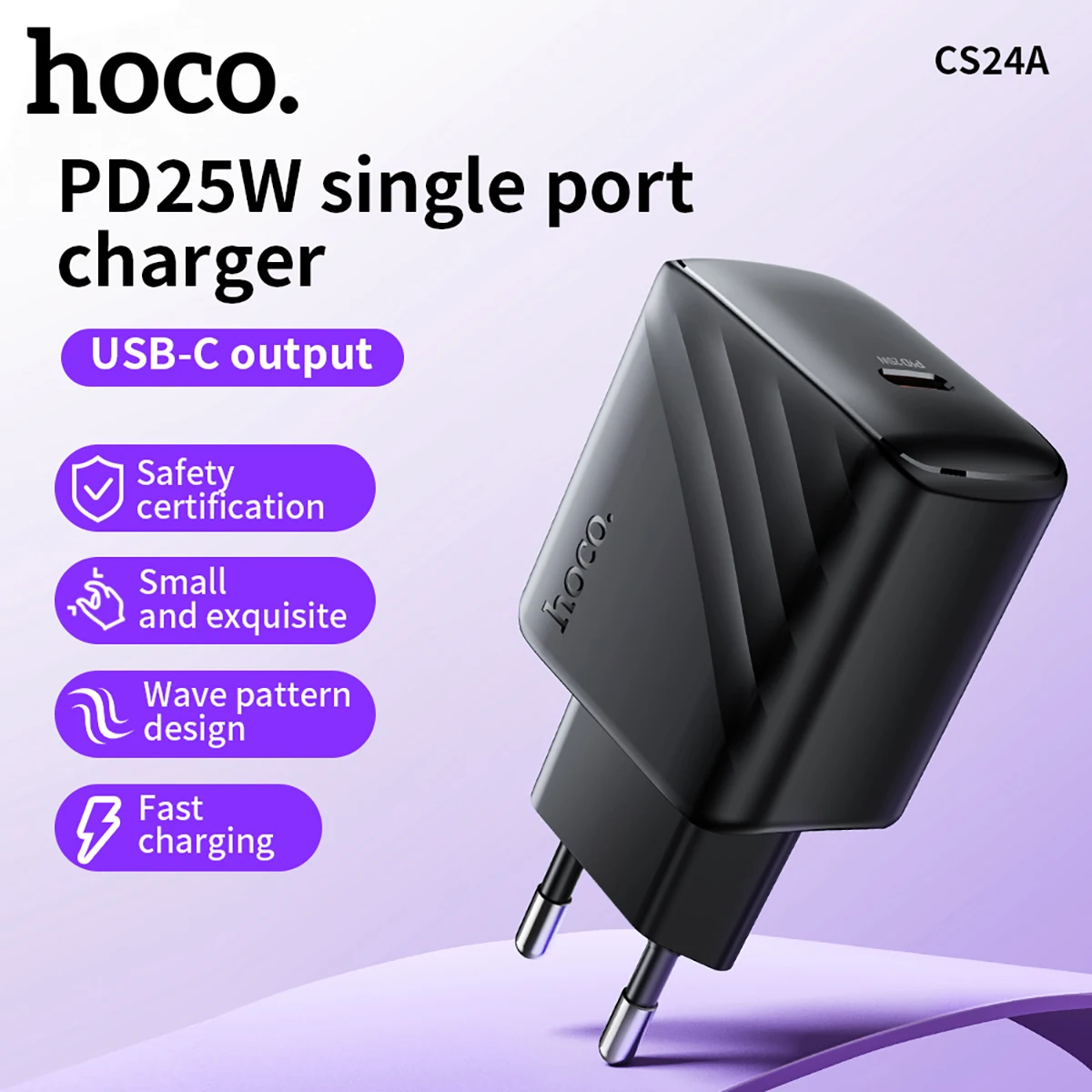 Carregador HOCO CS24A USB-C PD25W com Carregamento Rápido