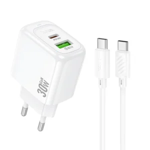Carregador Rápido HOCO CS55A Dual Port PD 30W + QC 3.0 - Tipo de plugue: Com cabo CC