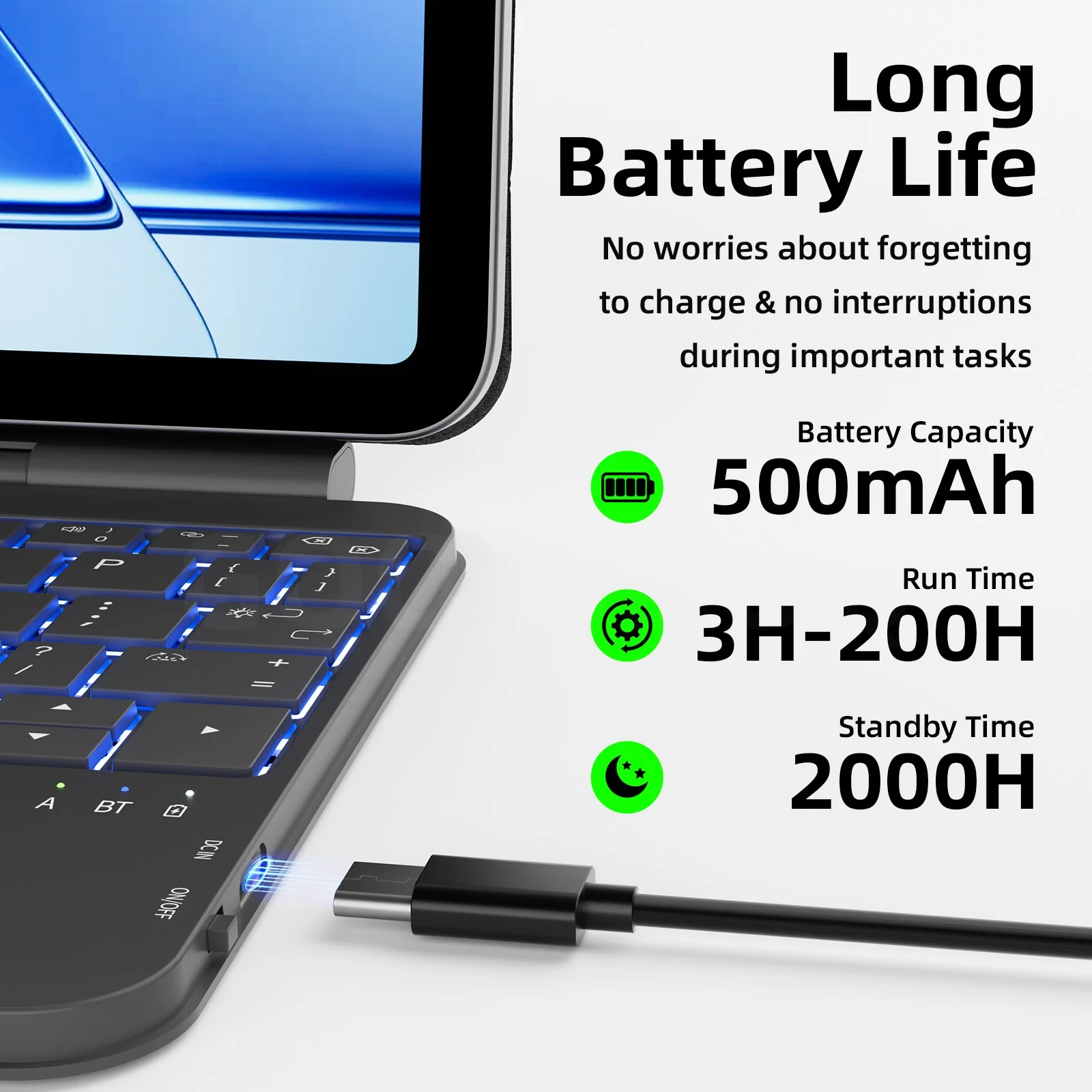 Capa Teclado GOOJODOQ Bluetooth para iPad Mini 7 A17 Pro - Imagem 16