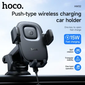Suporte Veicular com Carregamento HOCO HW32 Sem Fio 15W