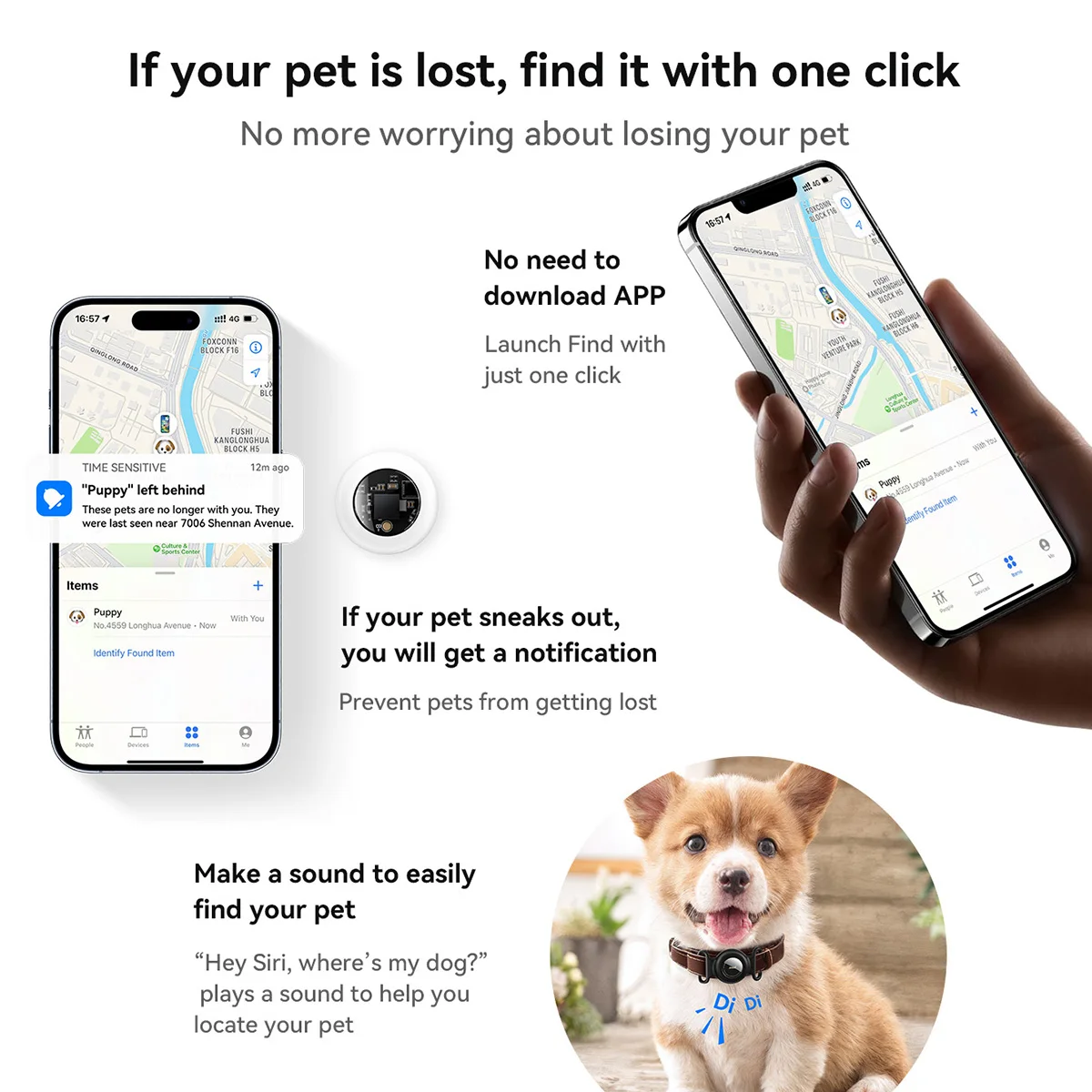 HOCO E91C Smart Pet Tracker com Apple Find My - Imagem 3
