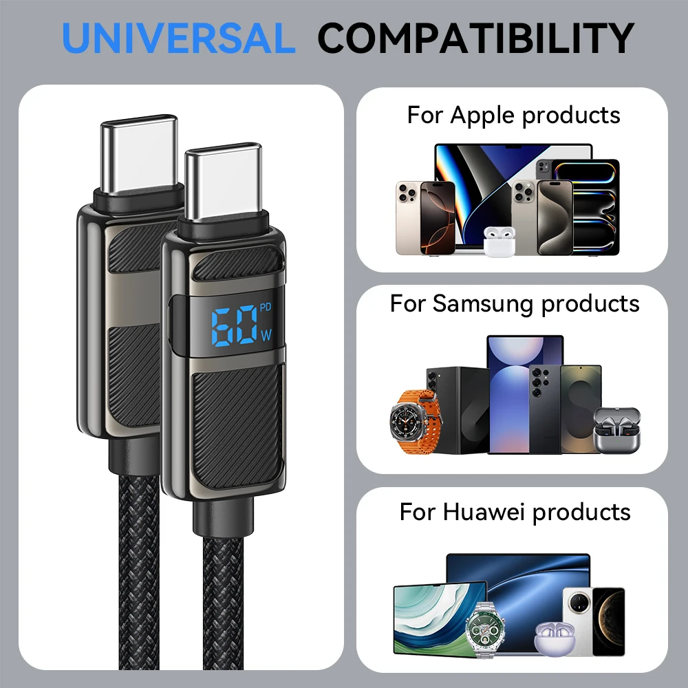 Cabo USB-C 60W HOCO U137 com Display LED - Imagem 6