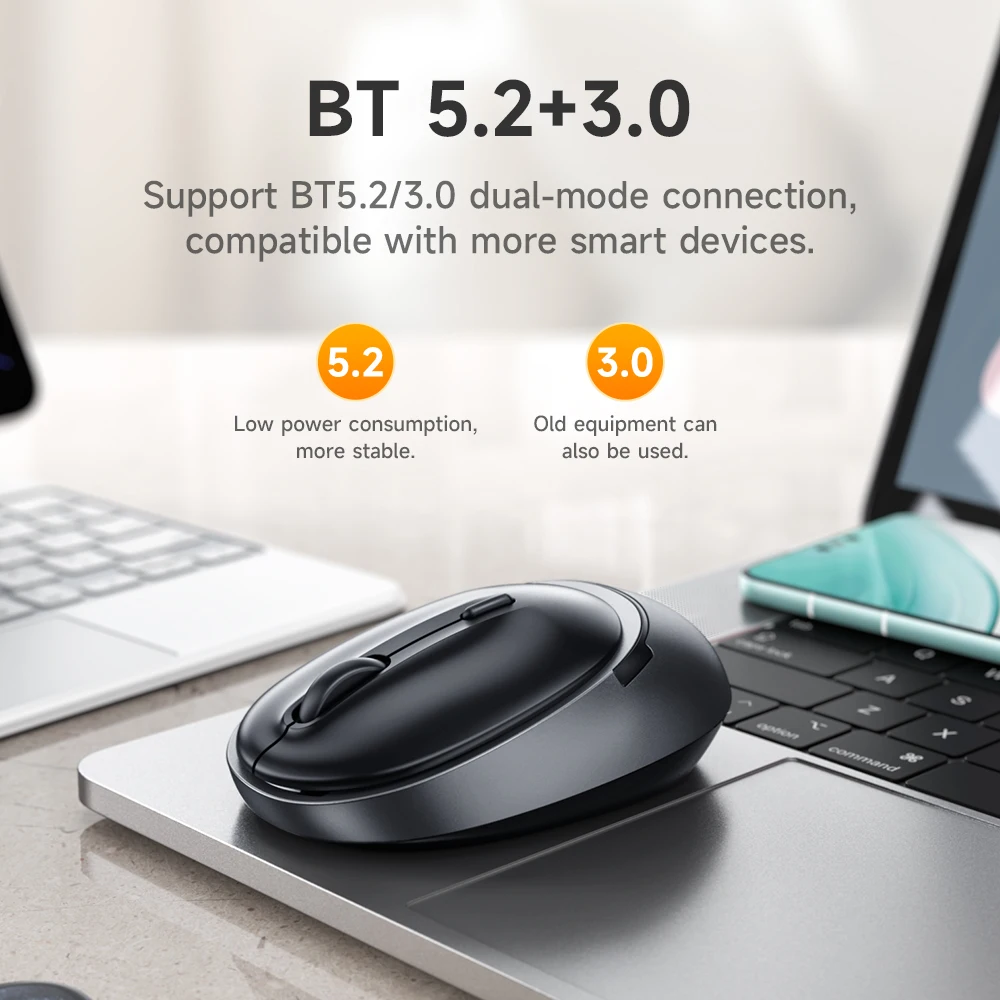Mouse Sem Fio HOCO GM34 Bluetooth 5.2 + 2.4G Silencioso 1600DPI - Imagem 3