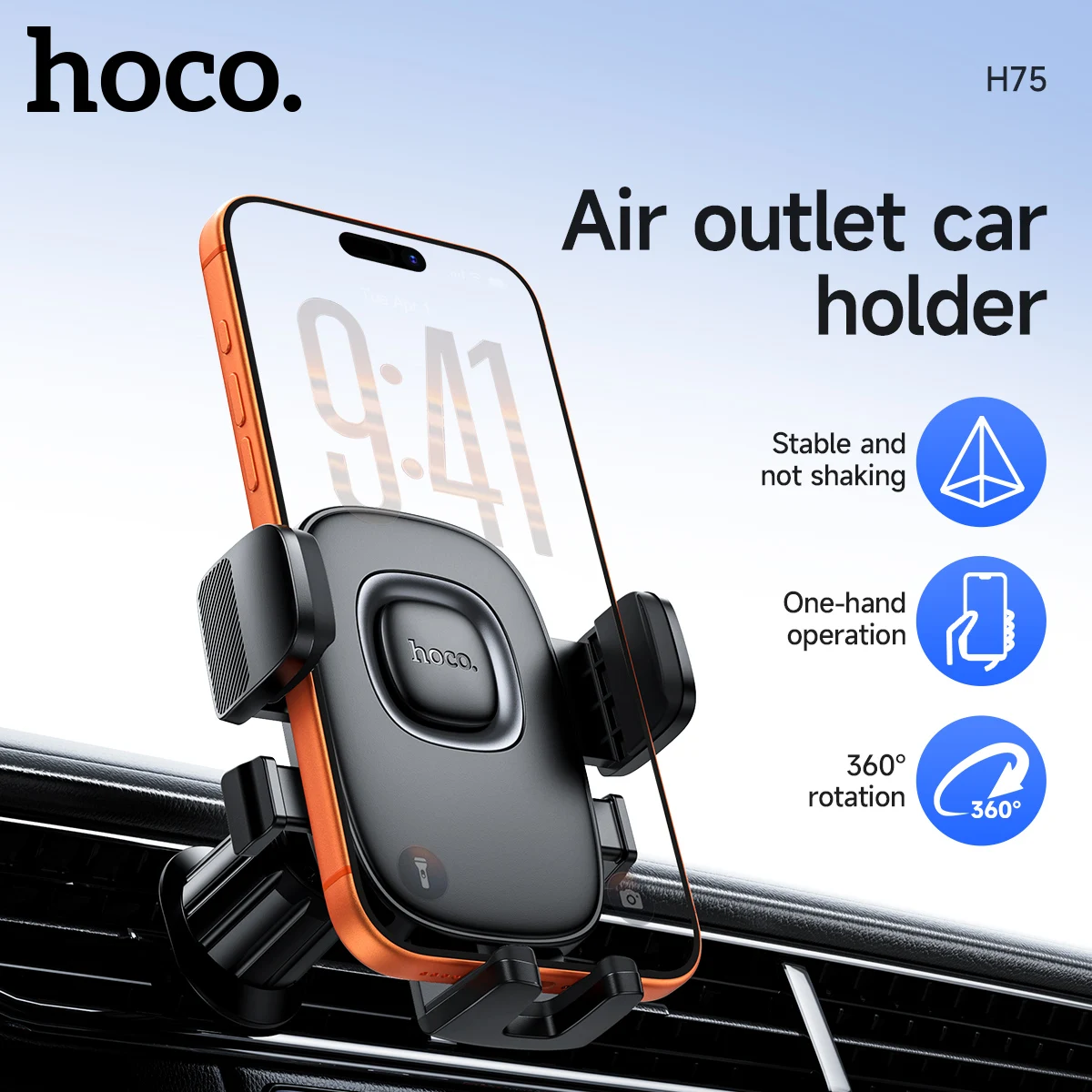 Suporte Veicular HOCO H75 para Celular com Trava Automática