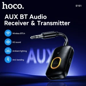 Receptor e Transmissor Bluetooth 5.4 HOCO E151 AUX 3,5mm