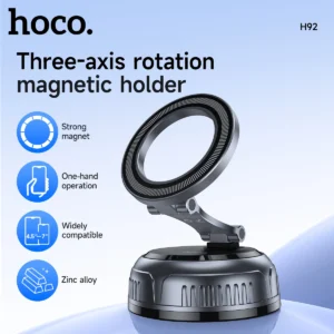 Suporte Magnético Veicular HOCO H92 com Ventosa e Rotação 360°