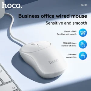 Mouse USB com Fio Silencioso 1600 DPI HOCO GM13