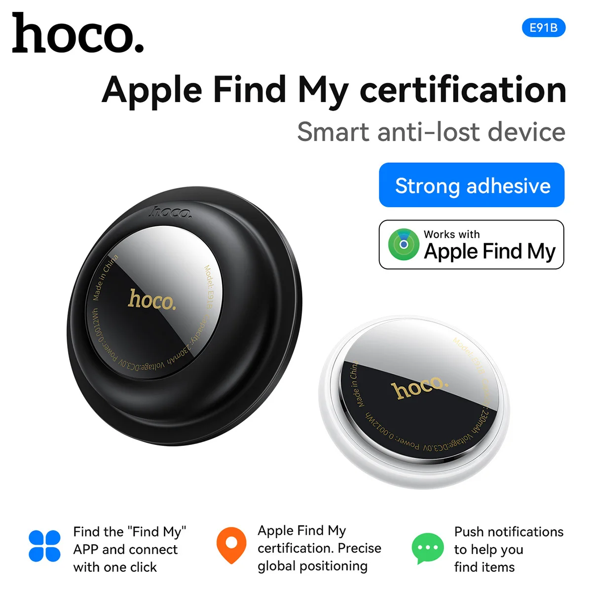 Rastreador Inteligente HOCO E91B Adesivo Compatível com Apple Find My