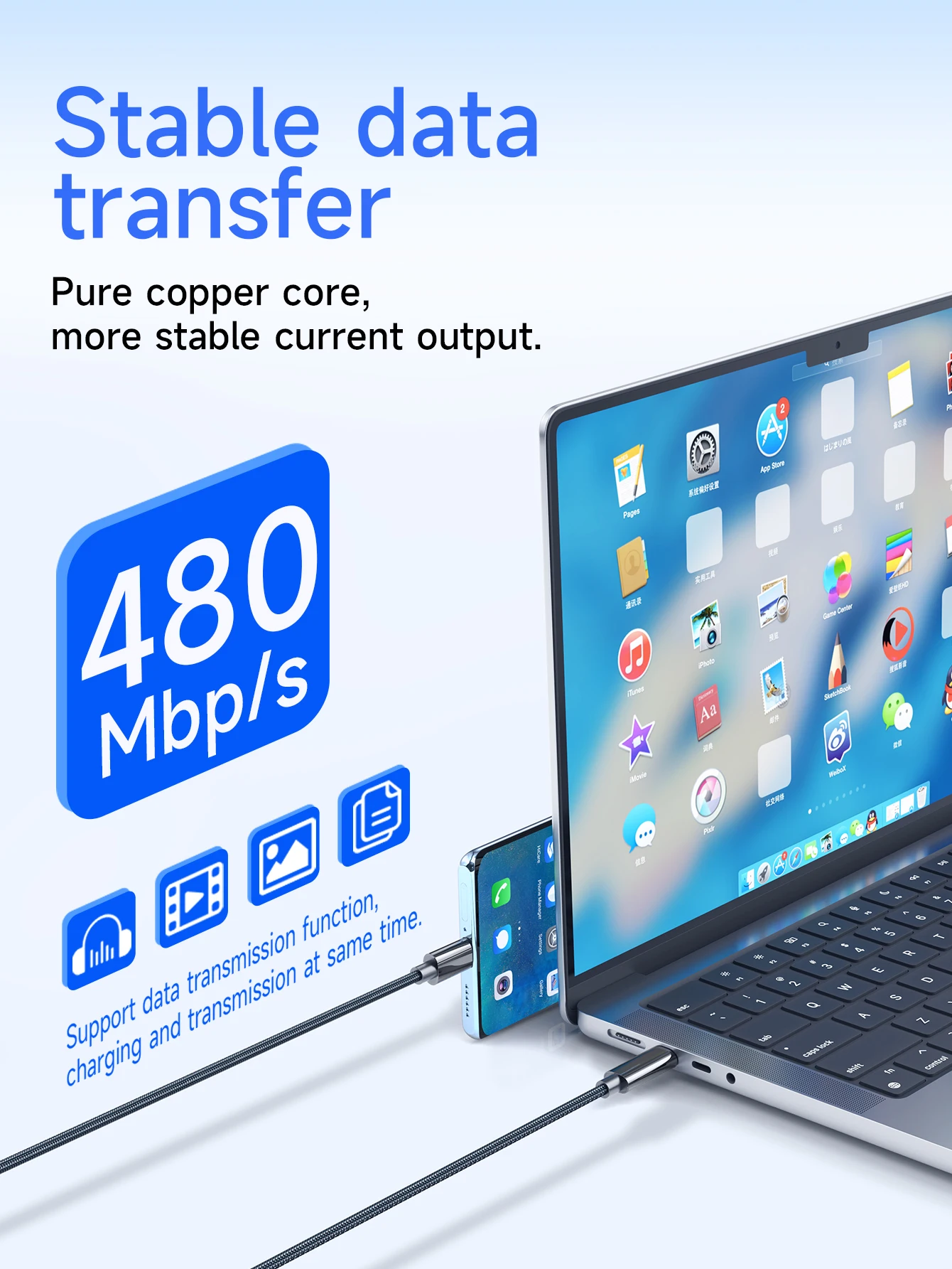 HOCO U125 Cabo USB-C para USB-C 100W com Display Digital LED - Imagem 12